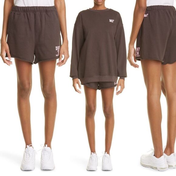 THE MAYFAIR GROUP Cotton Dump 'Em Sweat Shorts M/L Brown NWT - Picture 1 of 7